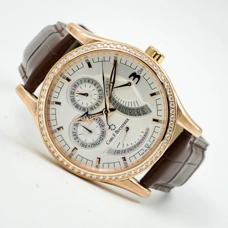 Carl F. Bucherer Manero Retrograde Diamond Bezel 18K Rose Gold 00.10901.03.16.01