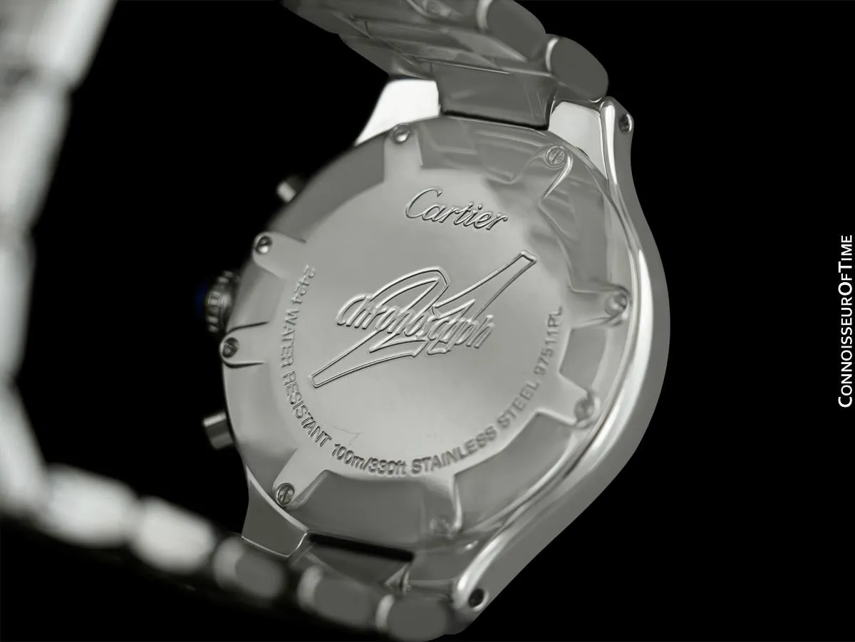 Cartier 21C Mens Chronoscaph Chronograph, Ref. 2424 - Stainless Steel