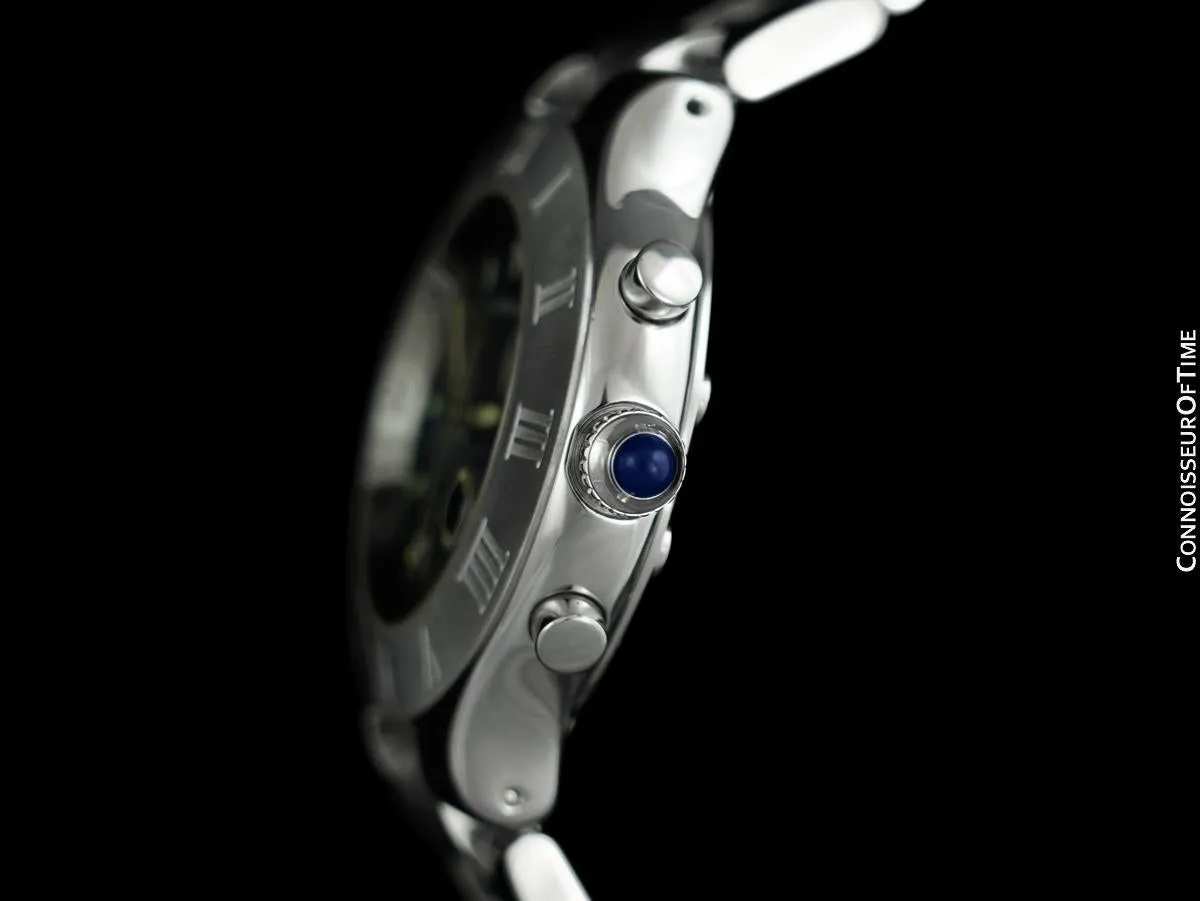 Cartier 21C Mens Chronoscaph Chronograph, Ref. 2424 - Stainless Steel