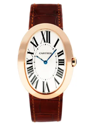 Cartier Baignoire W8000002 Silver Dial Mens Watch Box Papers