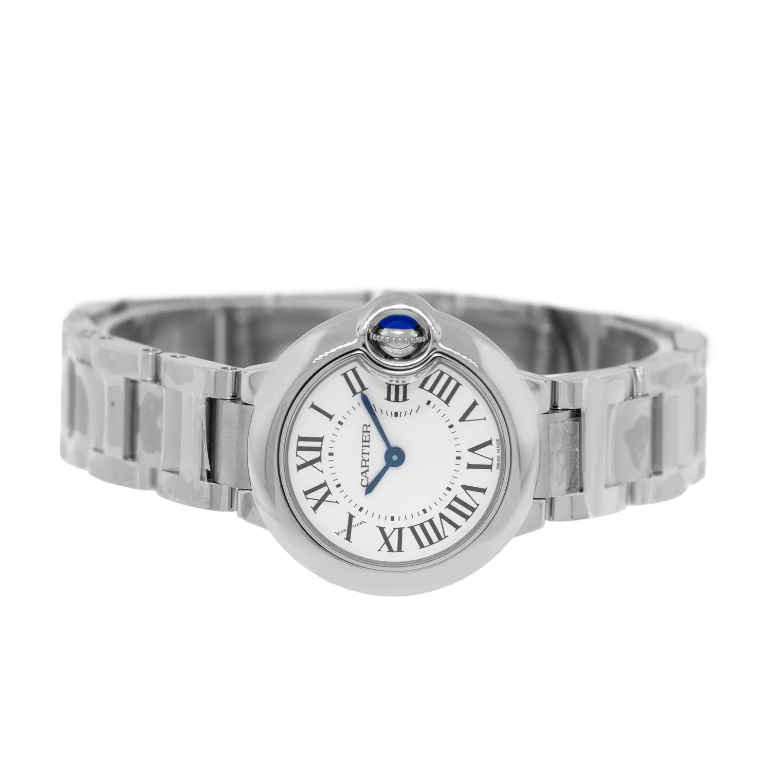 Cartier Ballon Bleu 28mm Stainless Steel Silver Roman Dial WSBB0067