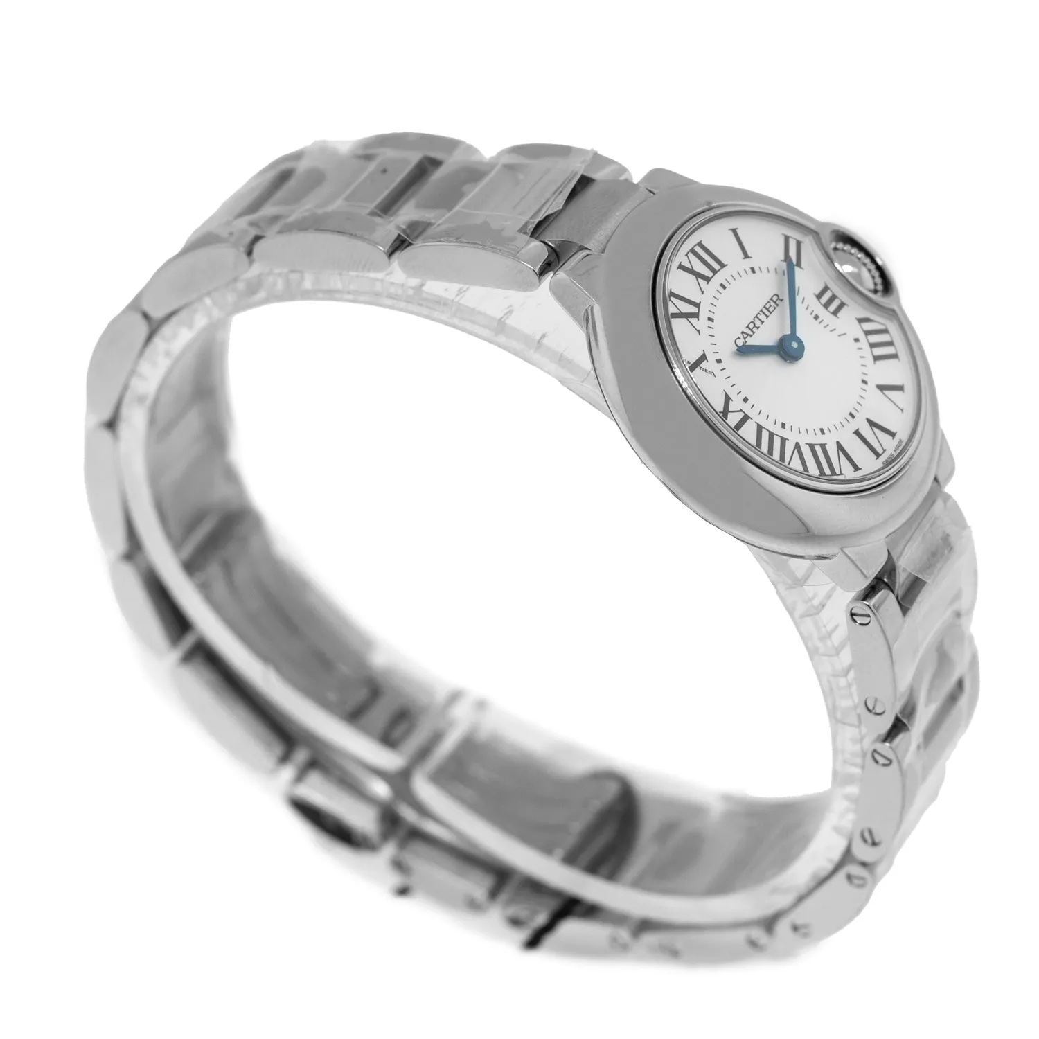 Cartier Ballon Bleu 28mm Stainless Steel Silver Roman Dial WSBB0067
