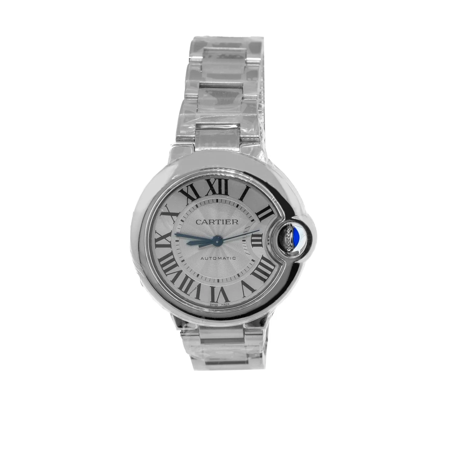 Cartier Ballon Bleu 33mm Stainless Steel Silver Roman Dial WSBB0044