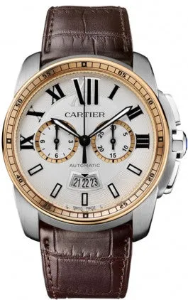 Cartier - Calibre de Cartier Chronograph Stainless Steel and Pink Gold