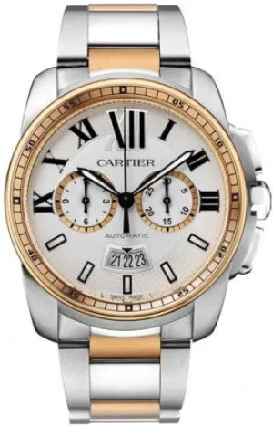 Cartier - Calibre de Cartier Chronograph Stainless Steel and Pink Gold