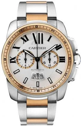 Cartier - Calibre de Cartier Chronograph Stainless Steel and Pink Gold