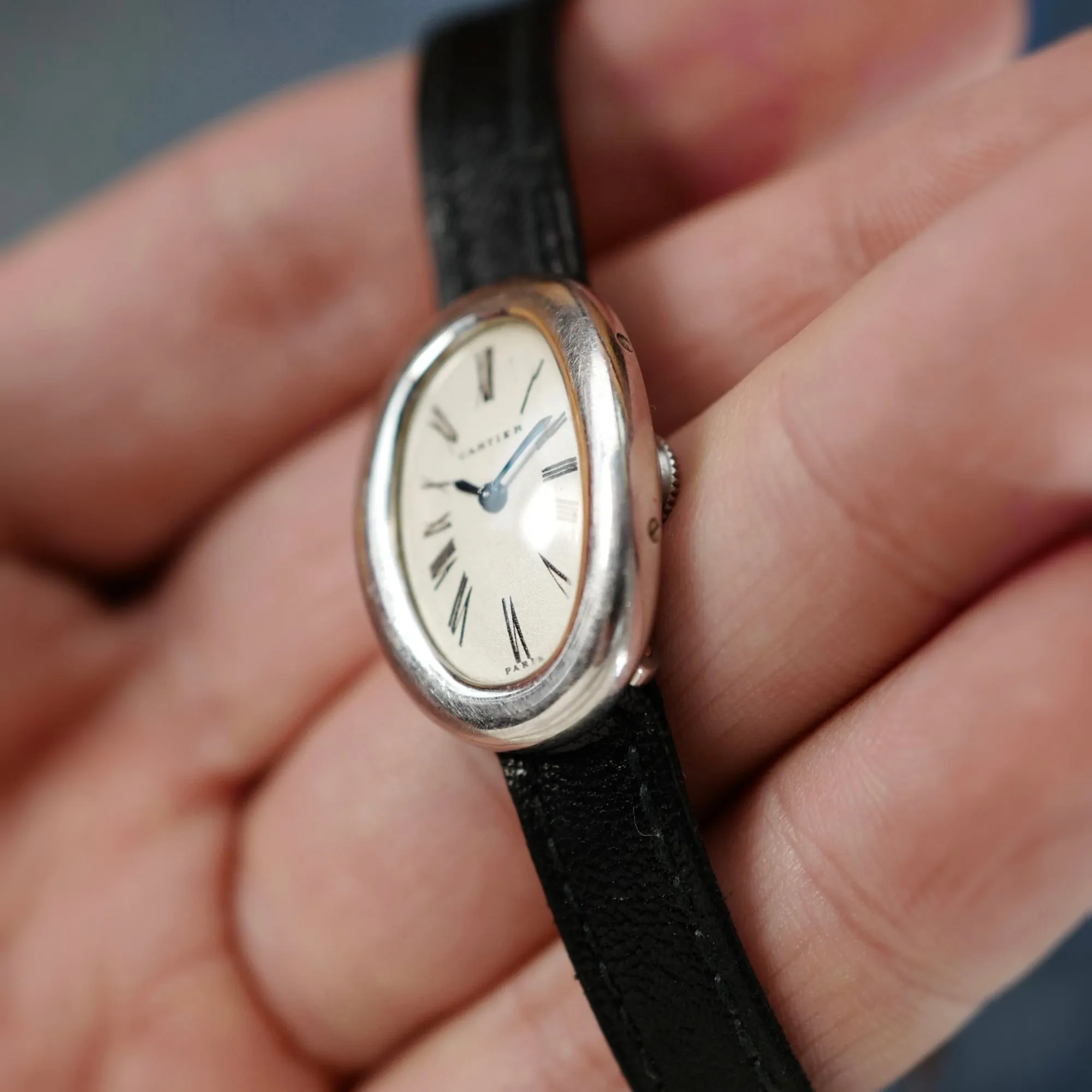Cartier Platinum Baignoire Mechanical Watch