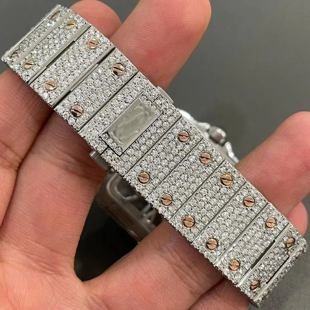 Cartier Santos Moissanite Diamond Watch | vvs moissanite watch W 93