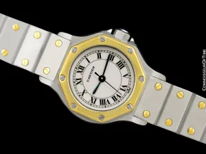 Cartier Santos Octagon Ladies Watch, Automatic - Stainless Steel & 18K Gold
