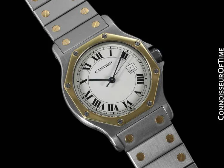 Cartier Santos Octagon Mens Midsize Watch, Automatic - Stainless Steel & 18K Gold