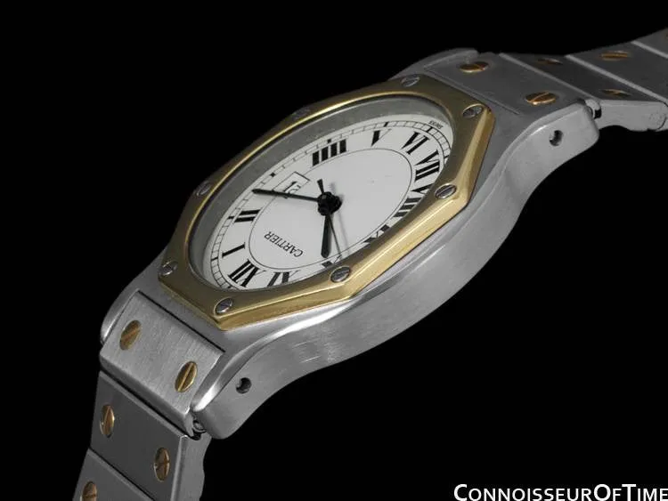 Cartier Santos Octagon Mens Midsize Watch, Automatic - Stainless Steel & 18K Gold