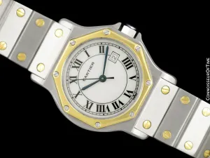 Cartier Santos Octagon Mens Unisex Watch, Automatic - Stainless Steel & 18K Gold