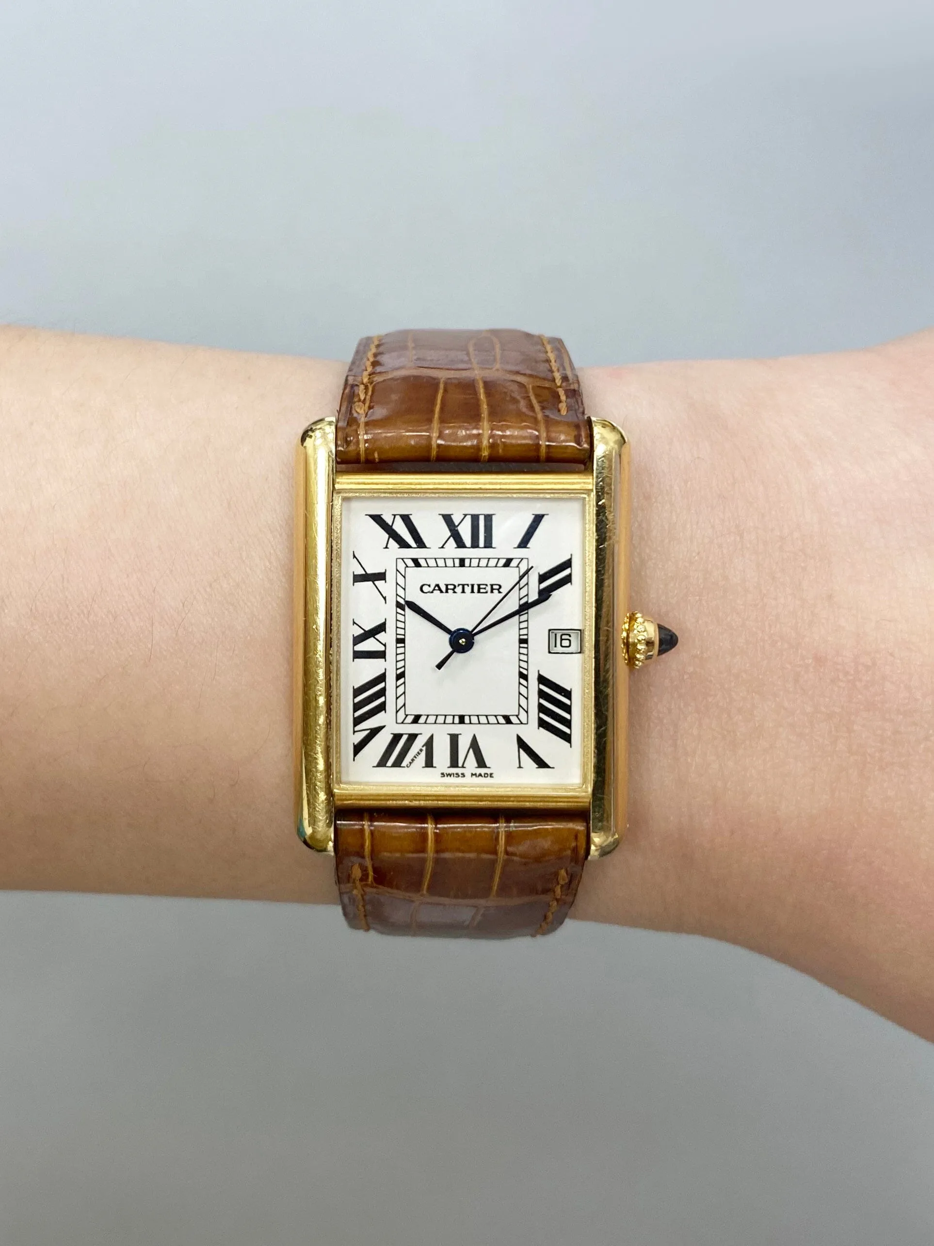 Cartier Tank Louis W1529756 18K Yellow Gold Mens Watch