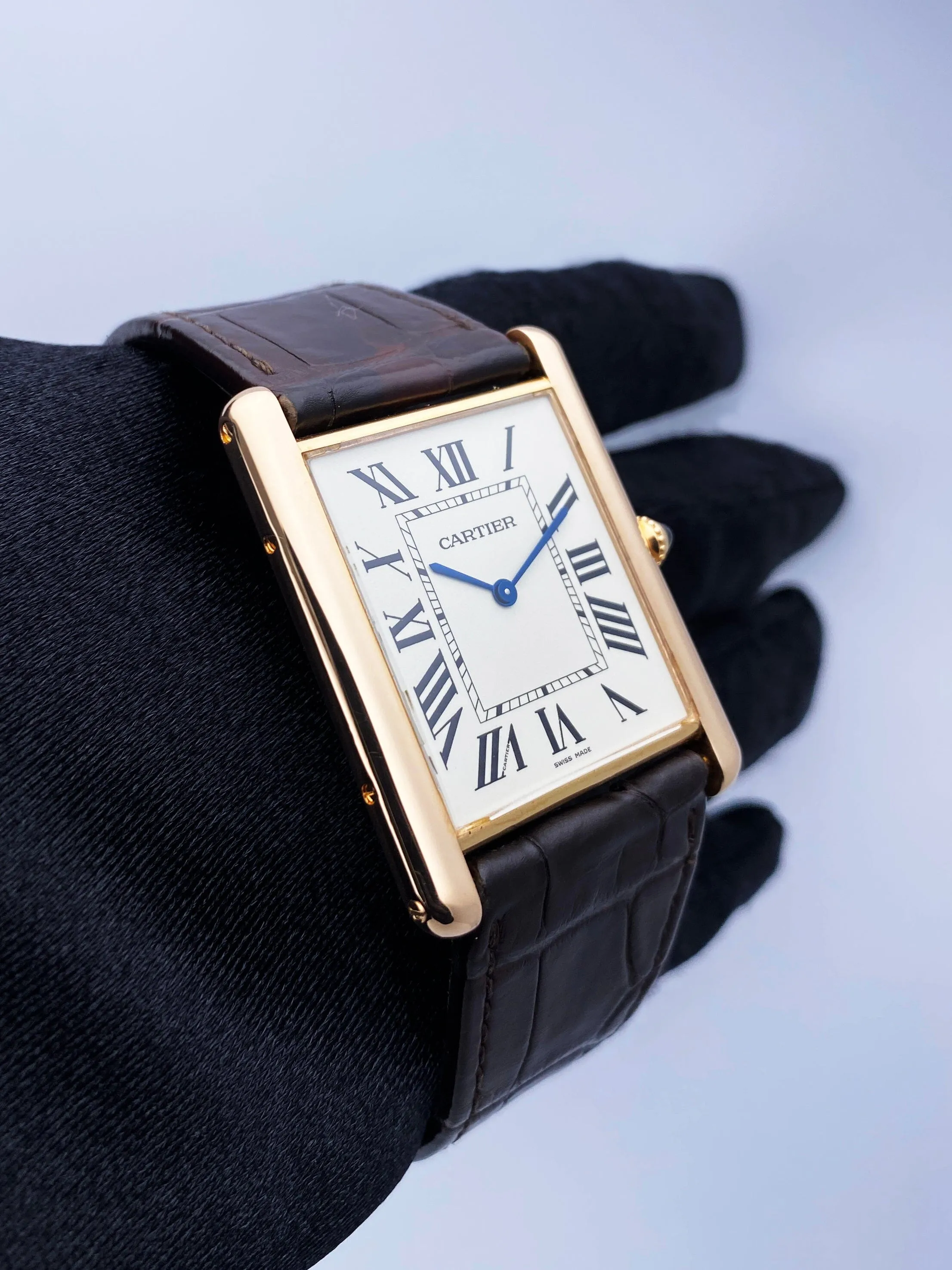 Cartier Tank Louis XL W1560017 18K Rose Gold Mens Watch Box Papers