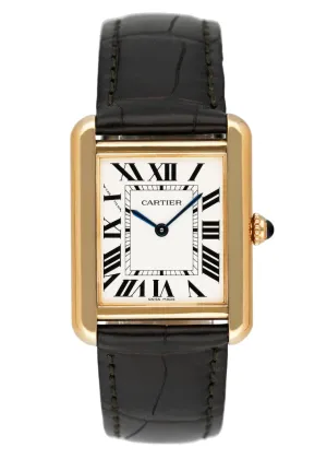 Cartier Tank Solo W5200002 18K Yellow Gold Ladies Watch
