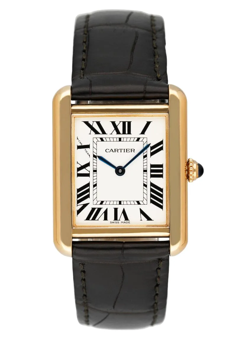 Cartier Tank Solo W5200002 18K Yellow Gold Ladies Watch