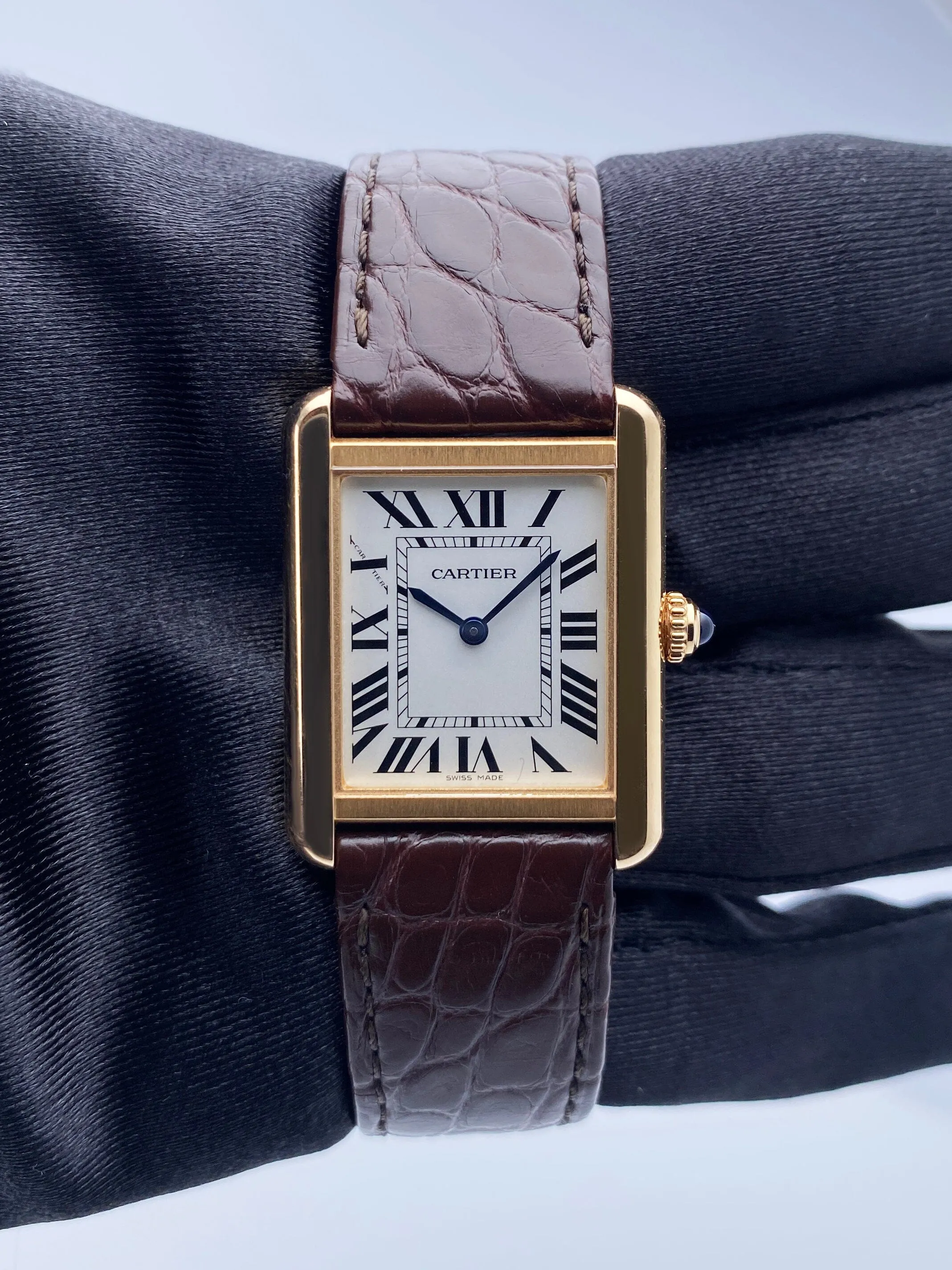 Cartier Tank Solo W5200024 18K Rose Gold Watch Box Papers