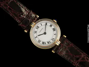 Cartier Vendome Trinity Ladies Solid 18K Gold Watch - Yellow, White & Rose Gold