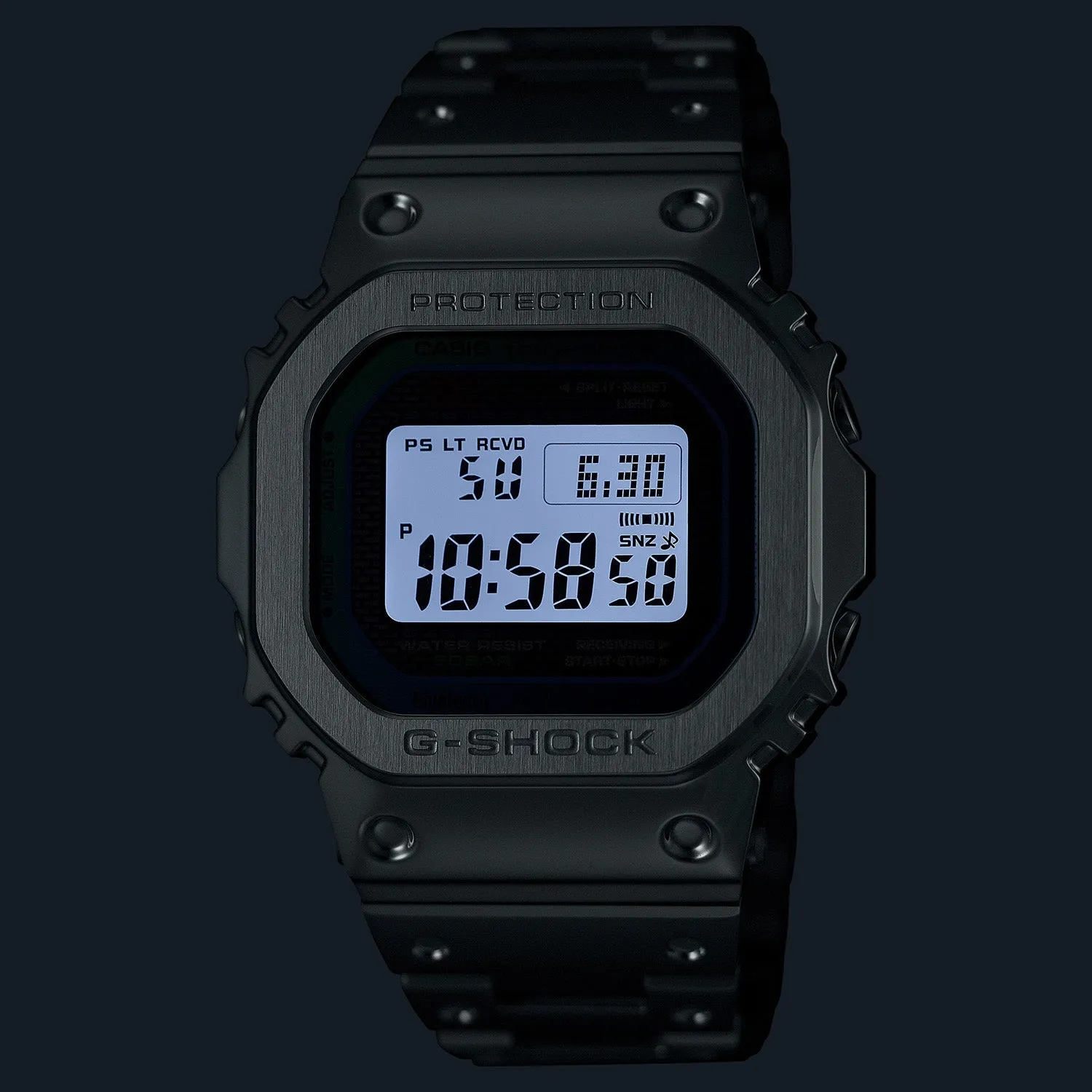 Casio G-Shock 5000 Full Metal Silver Blue Green GMWB5000PC-1