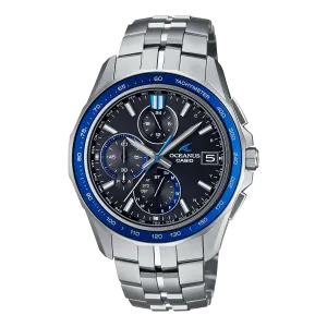 Casio Oceanus Manta Black-Blue 42.8mm Titanium Men's Watch OCWS7000-1A
