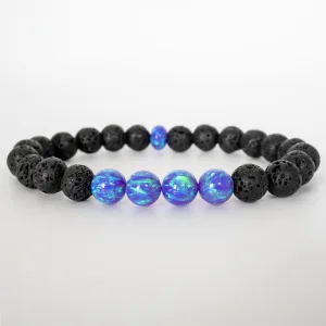 Cheshire Opal & Lava Stone Beaded Bracelet