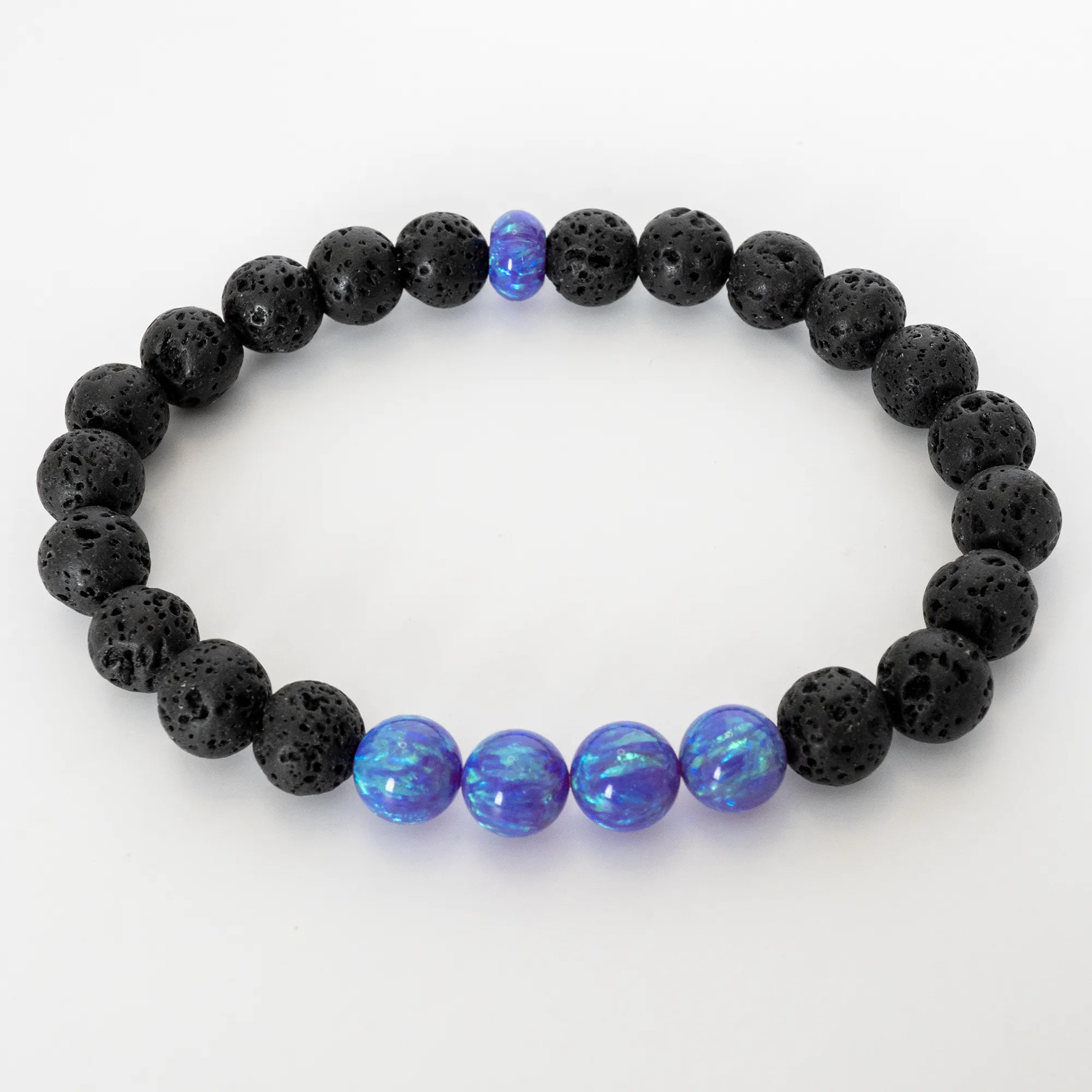 Cheshire Opal & Lava Stone Beaded Bracelet