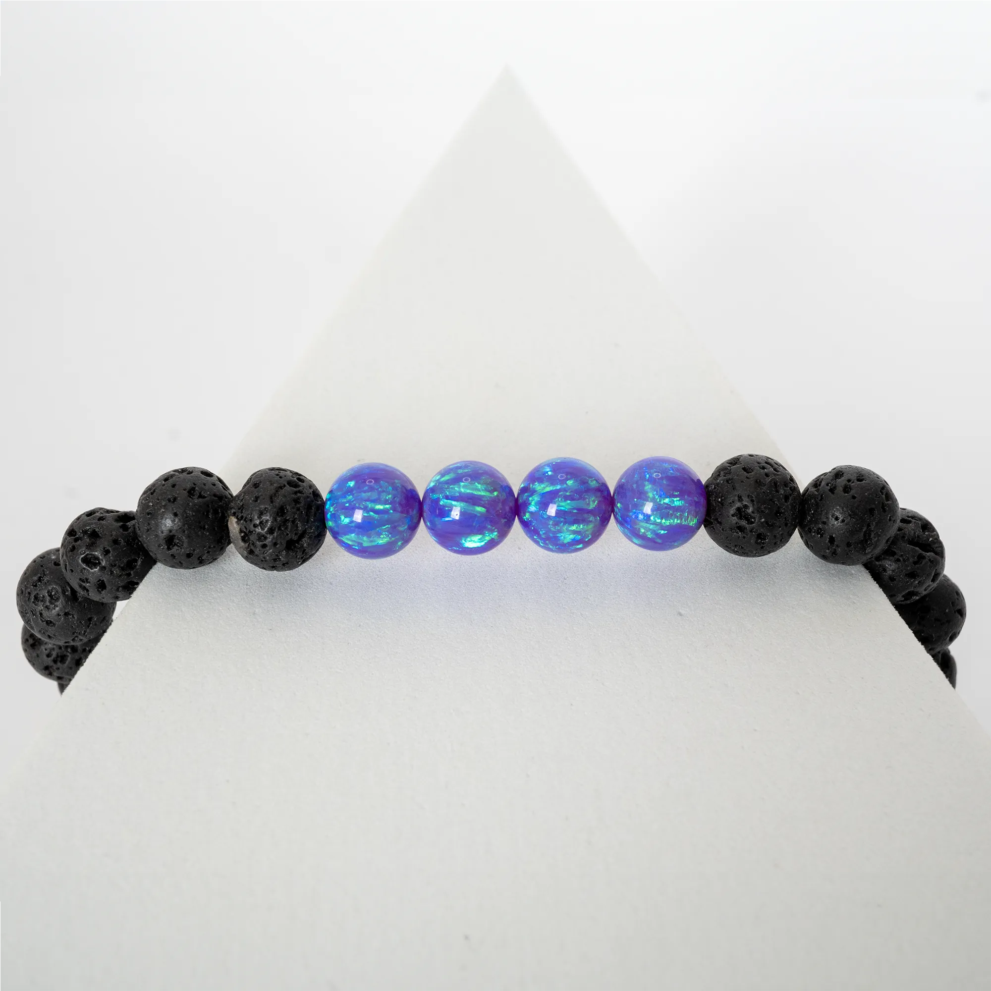 Cheshire Opal & Lava Stone Beaded Bracelet