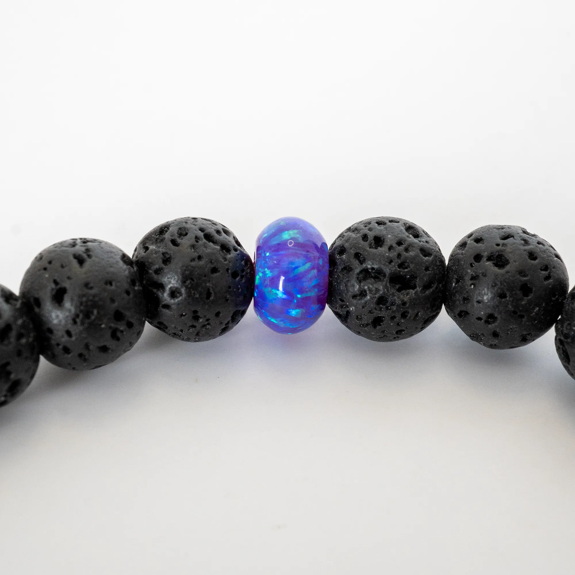 Cheshire Opal & Lava Stone Beaded Bracelet
