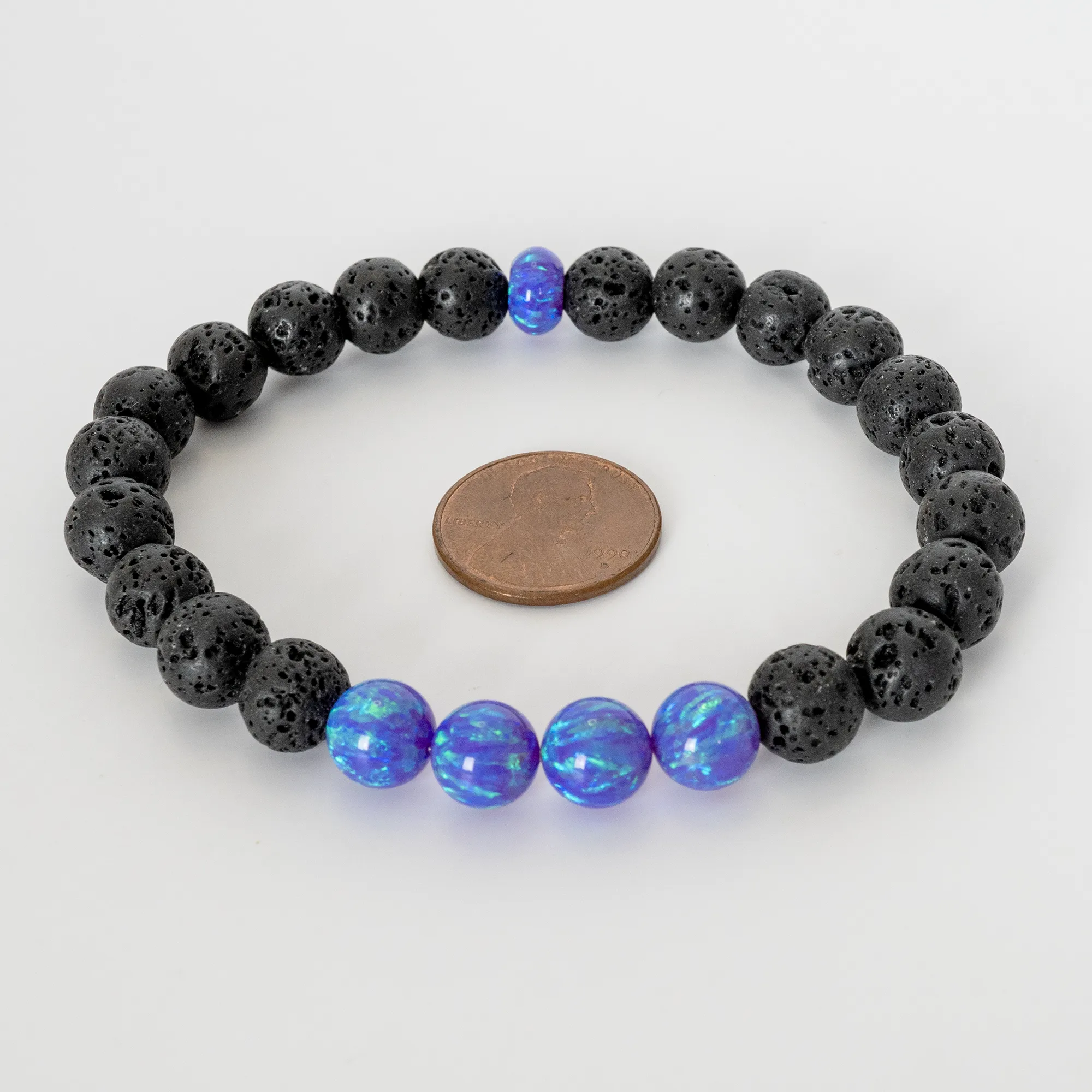 Cheshire Opal & Lava Stone Beaded Bracelet