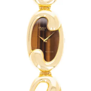 Chopard Yellow Gold Tigers Eye Bracelet Watch retailed by Satsky & Co.