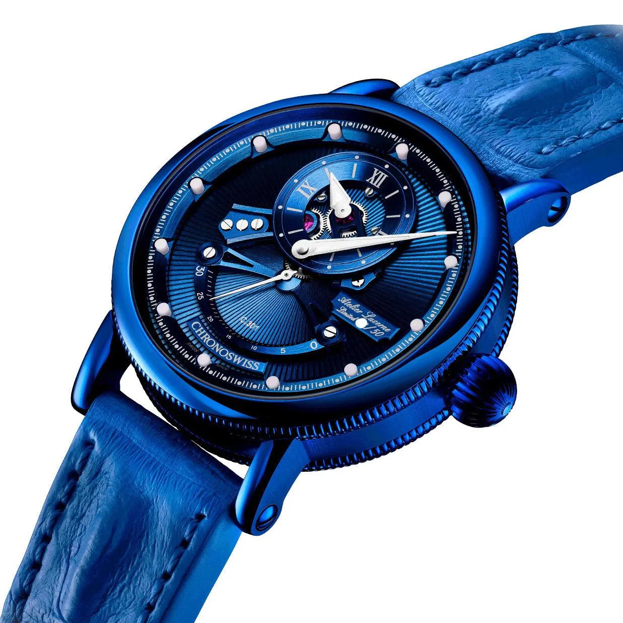 Chronoswiss Open Gear Resec Electric Blue Limited Edition 50pezzi 44mm Blue Automatic Finish Finish Blue CH-6926-BLSI