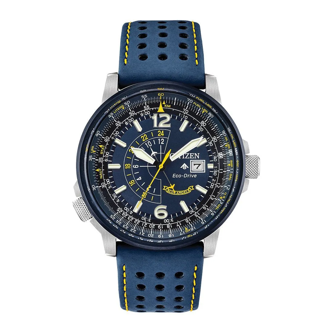 Citizen Promaster Blue Angels Nighthawk Mens Eco Drive Blue Leather Strap Watch