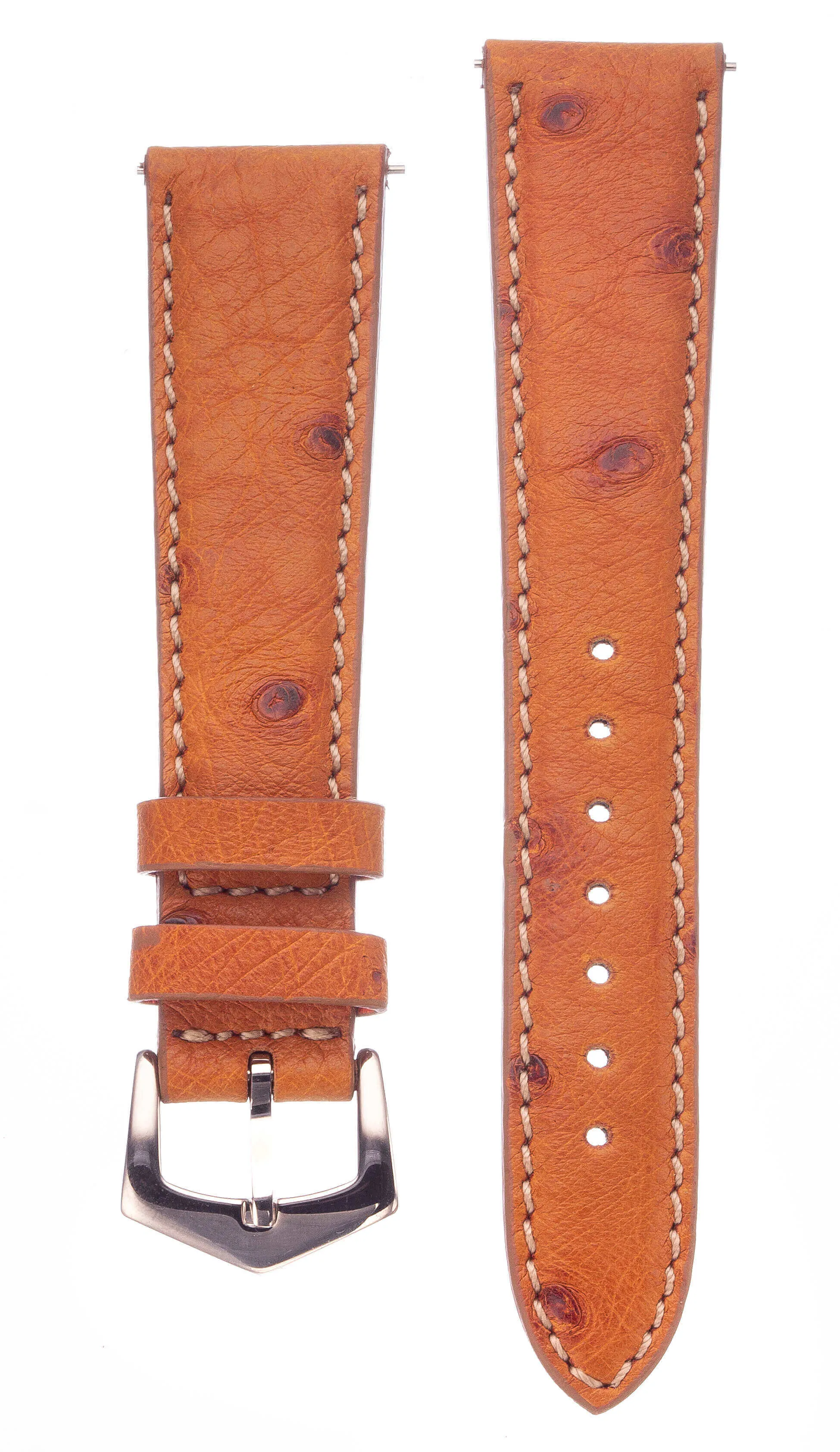Cognac Ostrich Watch Band