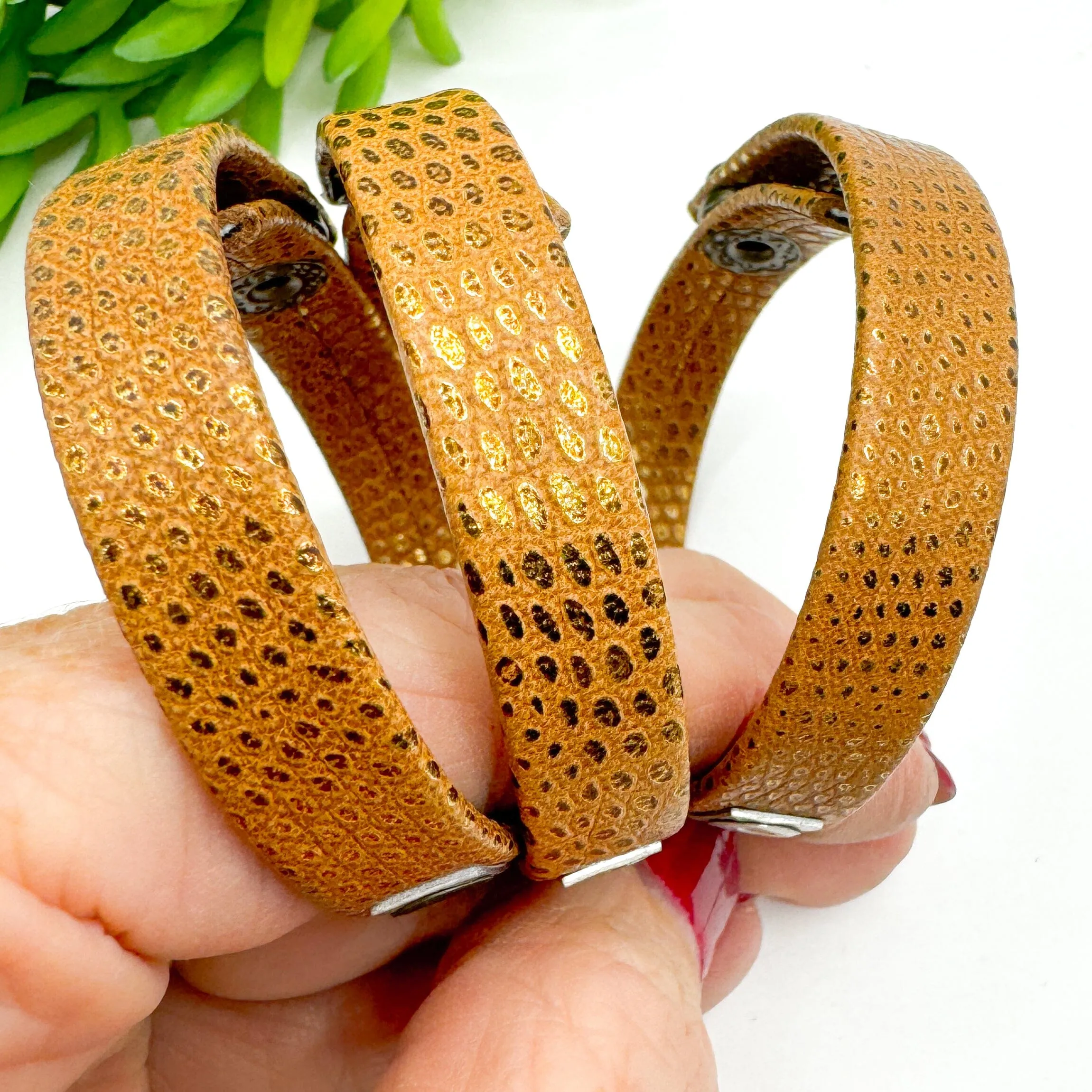 Copper Luxor | 3 Phrases | Leather Skinny Bracelet | Adjustable