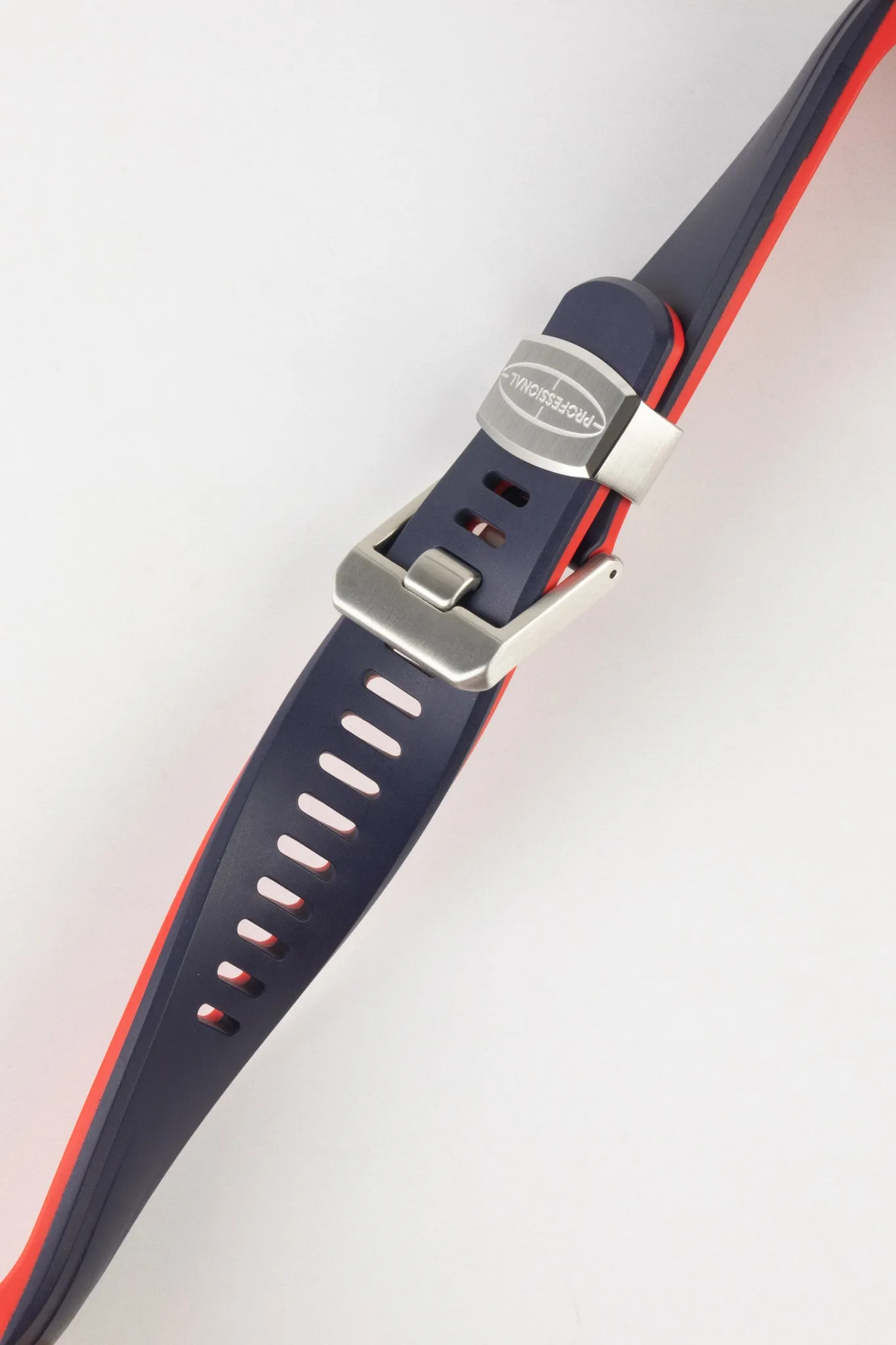 CRAFTER BLUE CB09 Rubber Watch Strap for Seiko "New" Samurai Series – NAVY & RED