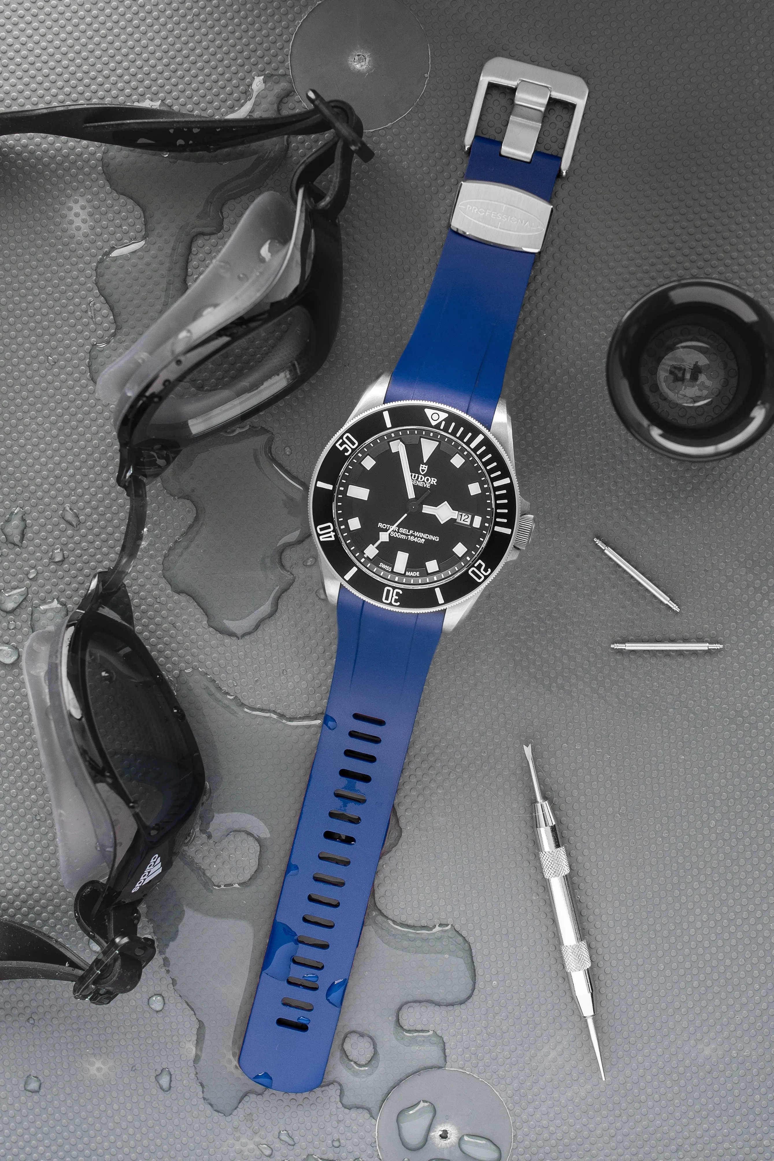 CRAFTER BLUE TD02 Rubber Watch Strap for Tudor Pelagos Series – BLUE