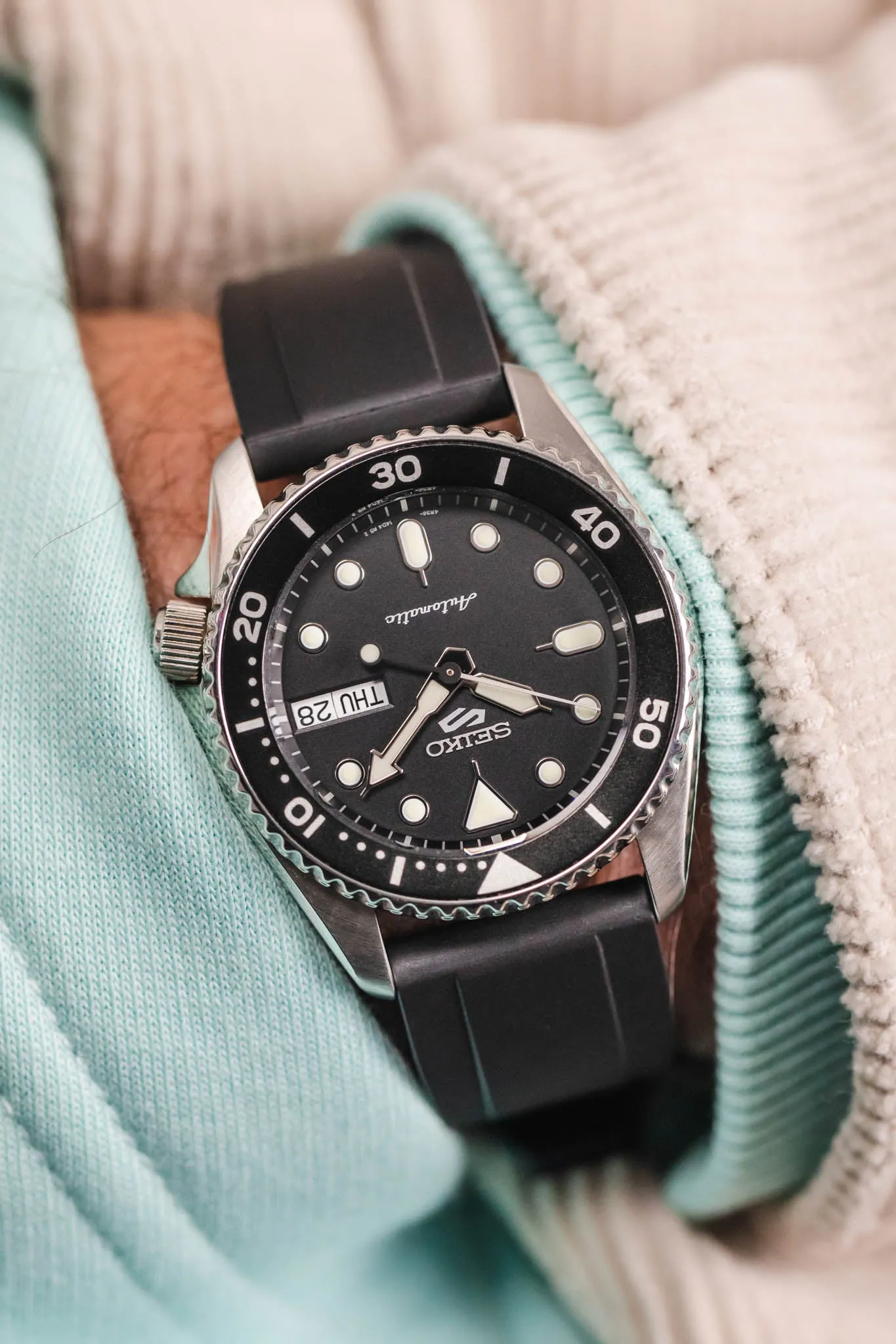 CRAFTER BLUE UX03 Black FKM Rubber Watch Strap