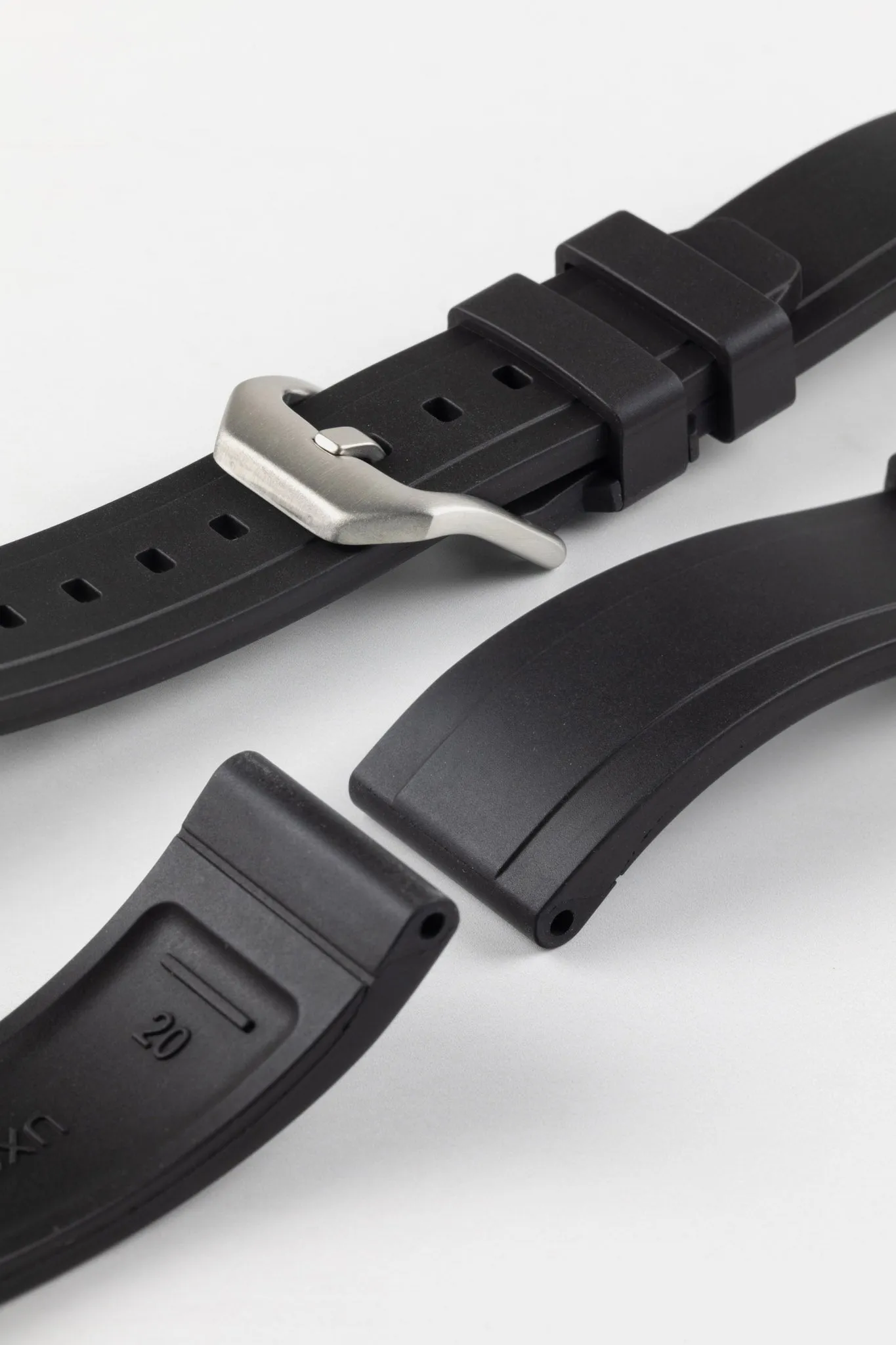 CRAFTER BLUE UX03 Black FKM Rubber Watch Strap