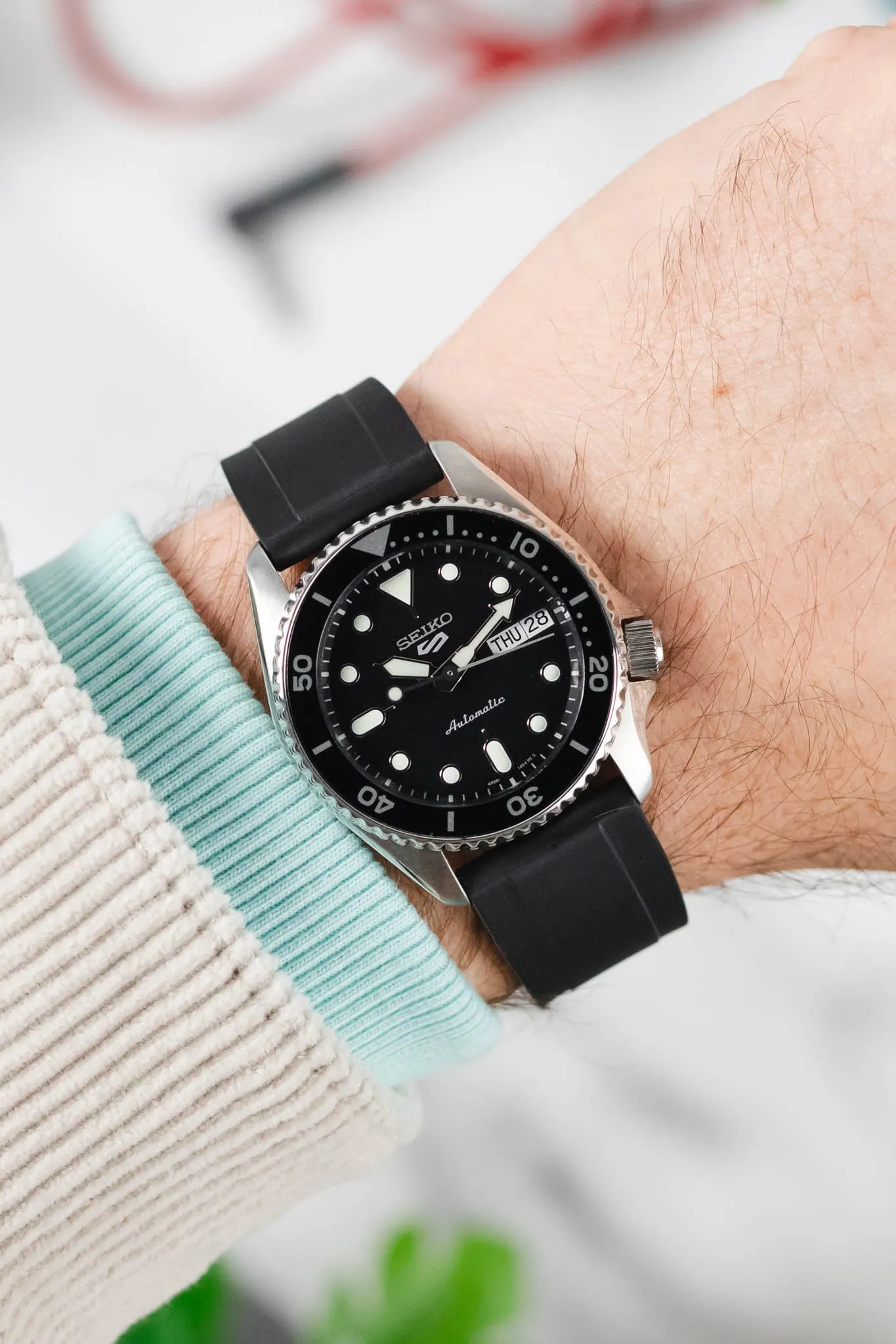 CRAFTER BLUE UX03 Black FKM Rubber Watch Strap