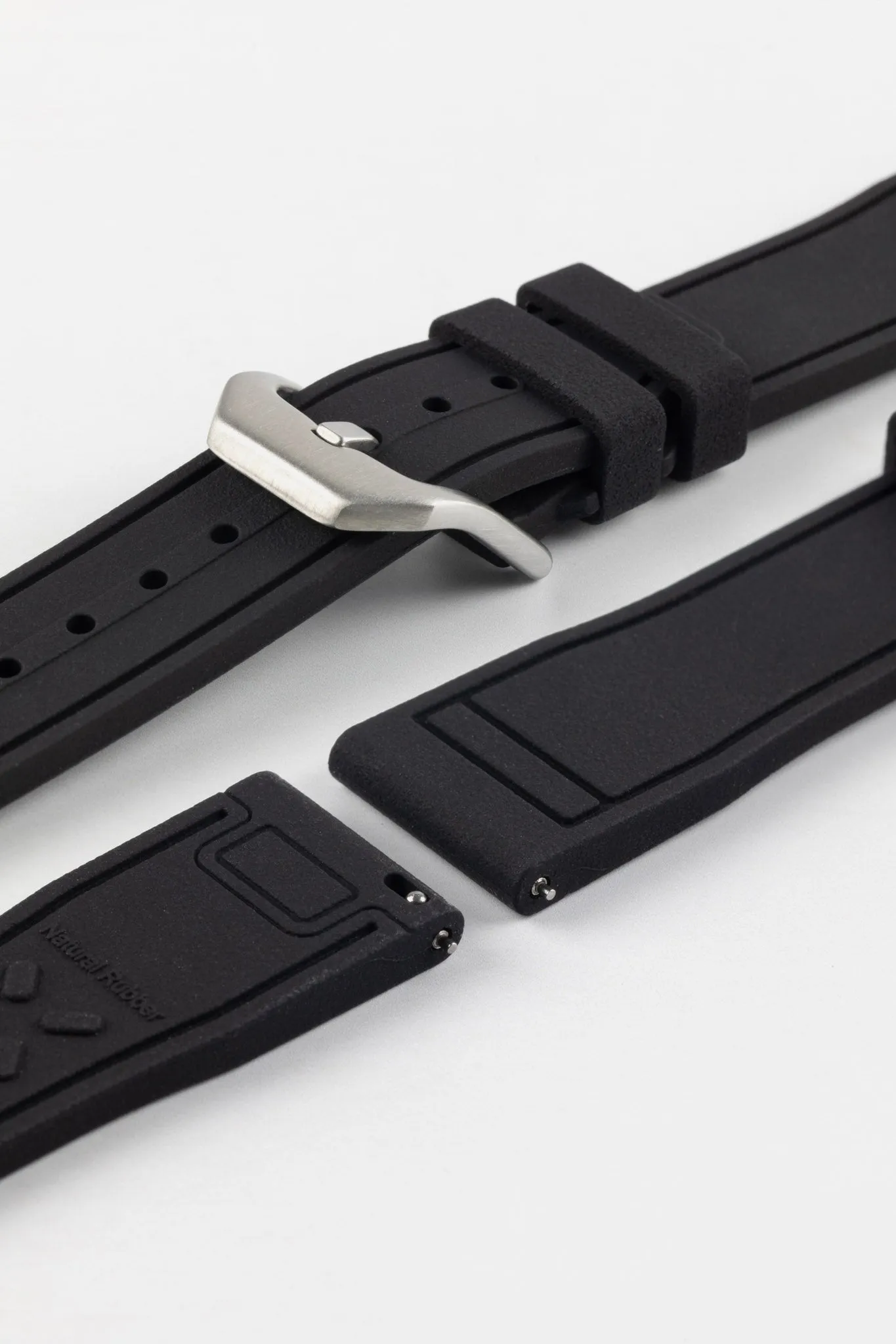 CRAFTER BLUE UX07 Black FKM Rubber Watch Strap