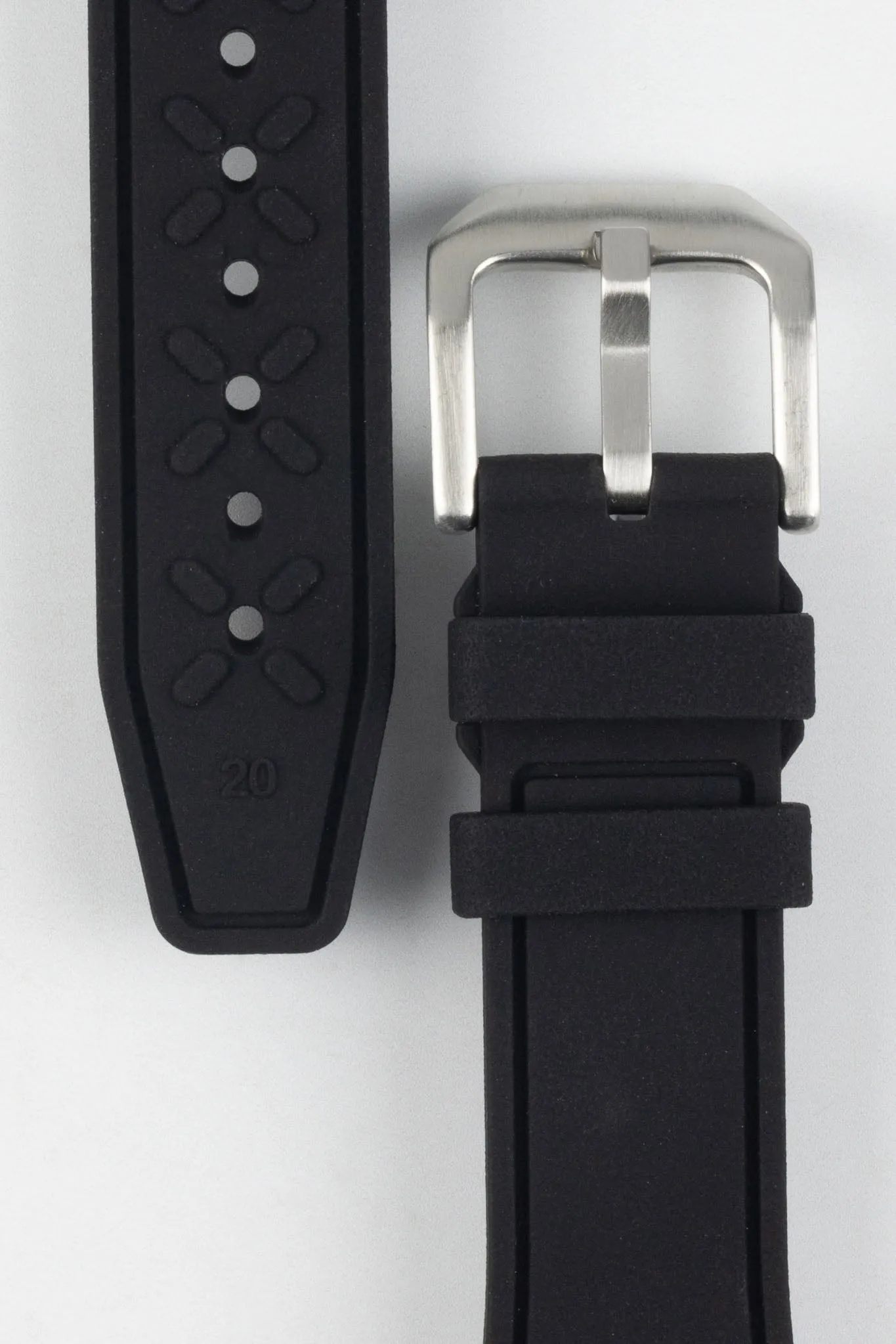 CRAFTER BLUE UX07 Black FKM Rubber Watch Strap