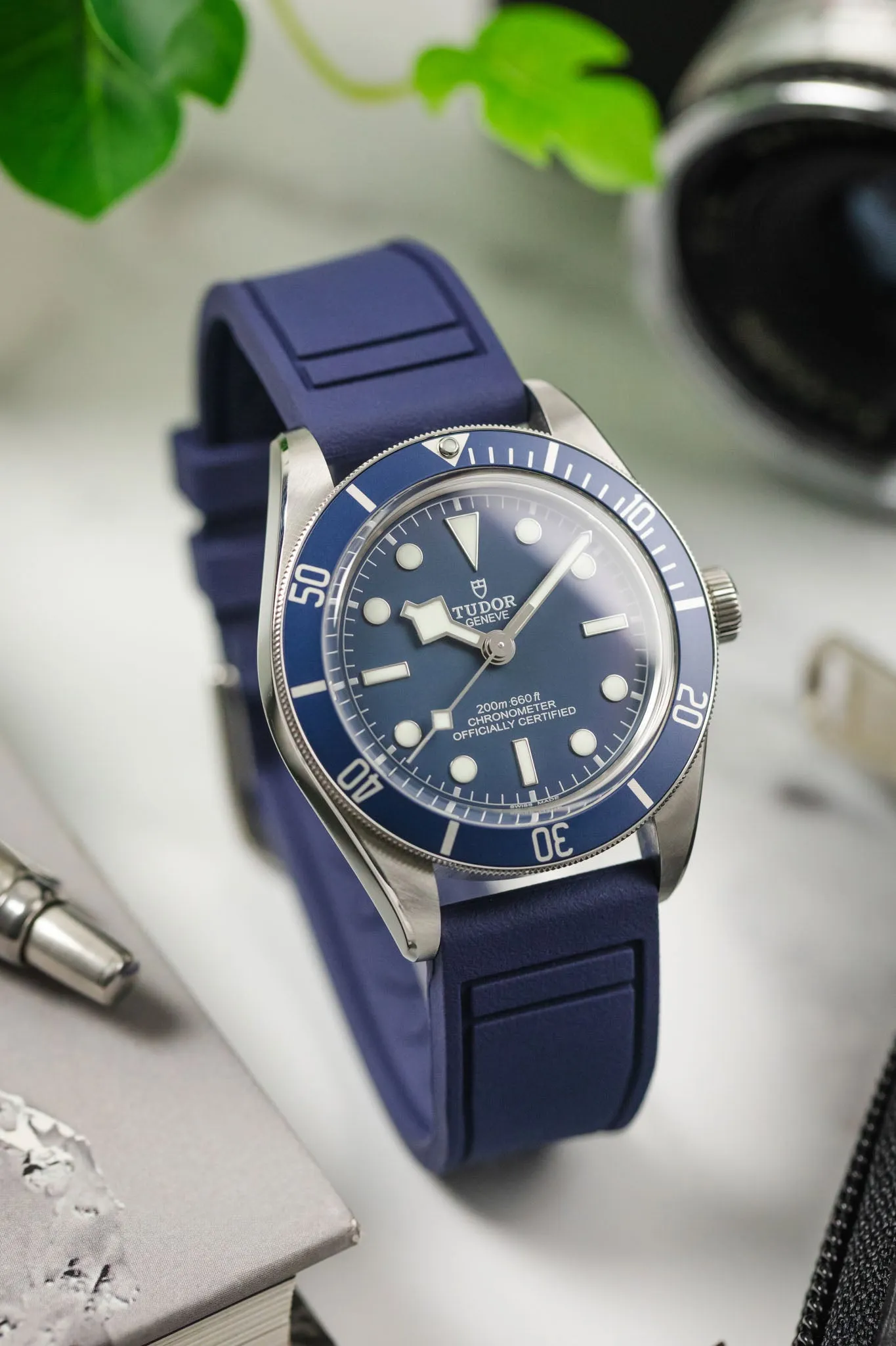 CRAFTER BLUE UX07 Navy FKM Rubber Watch Strap