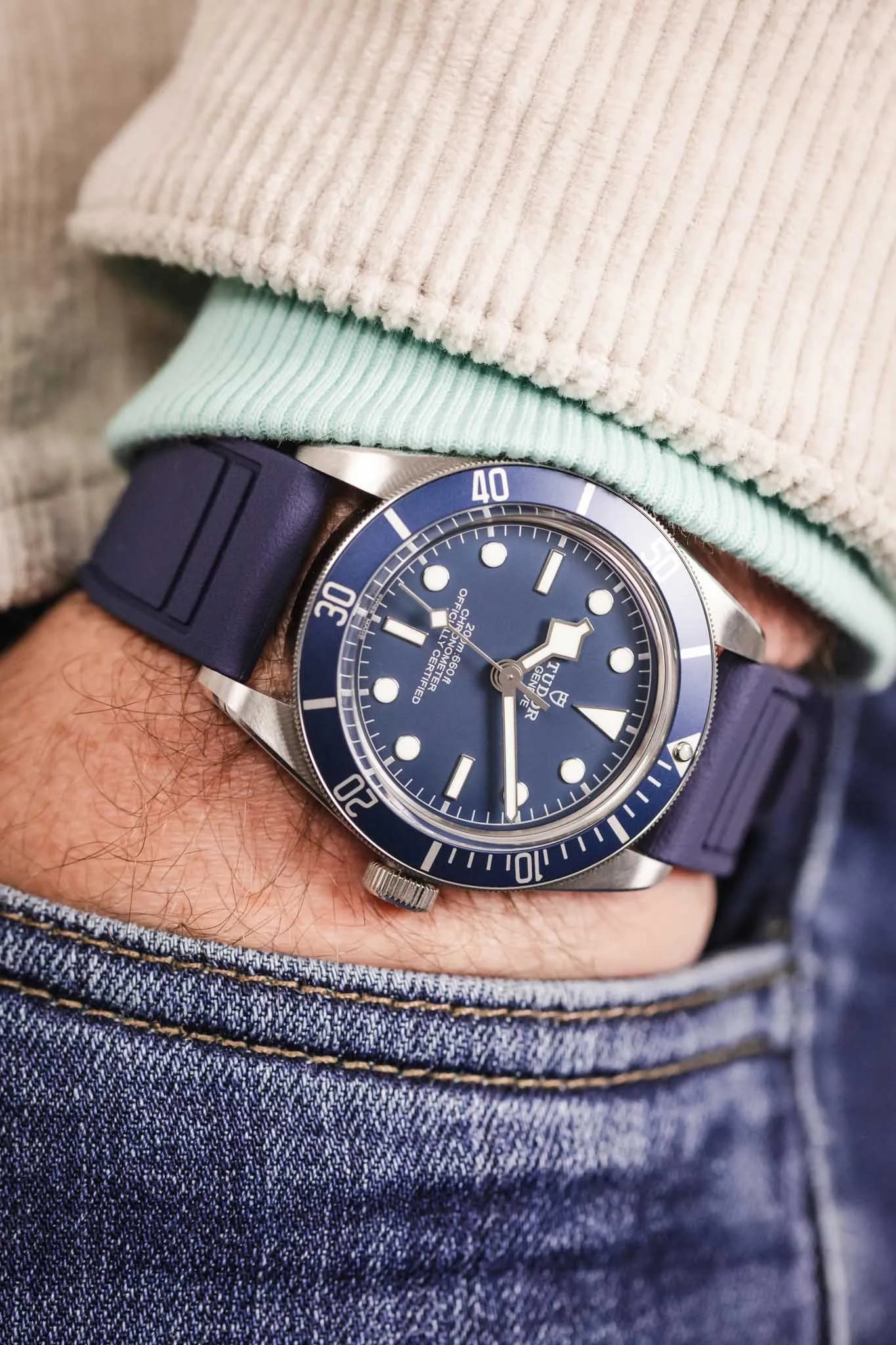 CRAFTER BLUE UX07 Navy FKM Rubber Watch Strap
