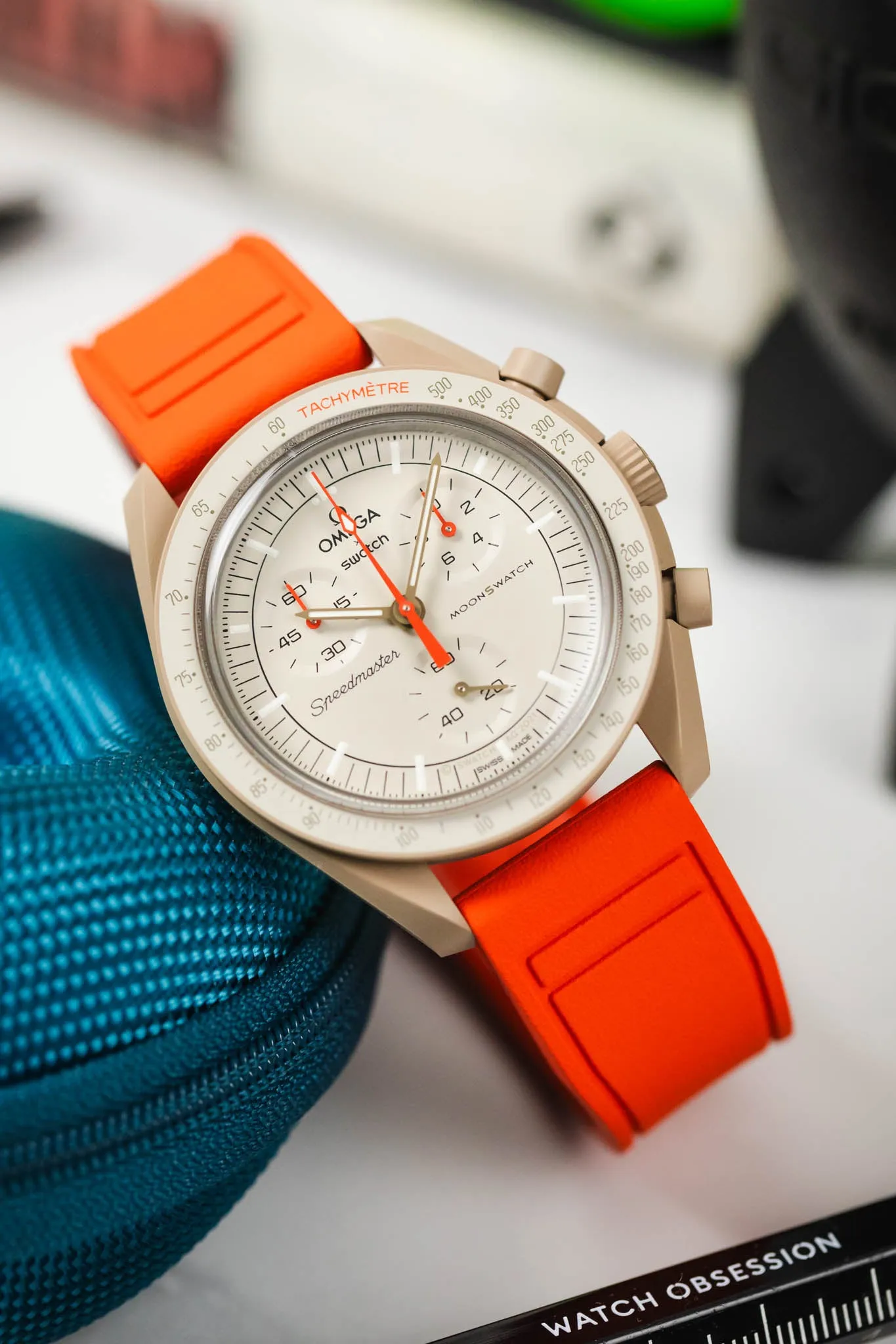CRAFTER BLUE UX07 Orange FKM Rubber Watch Strap