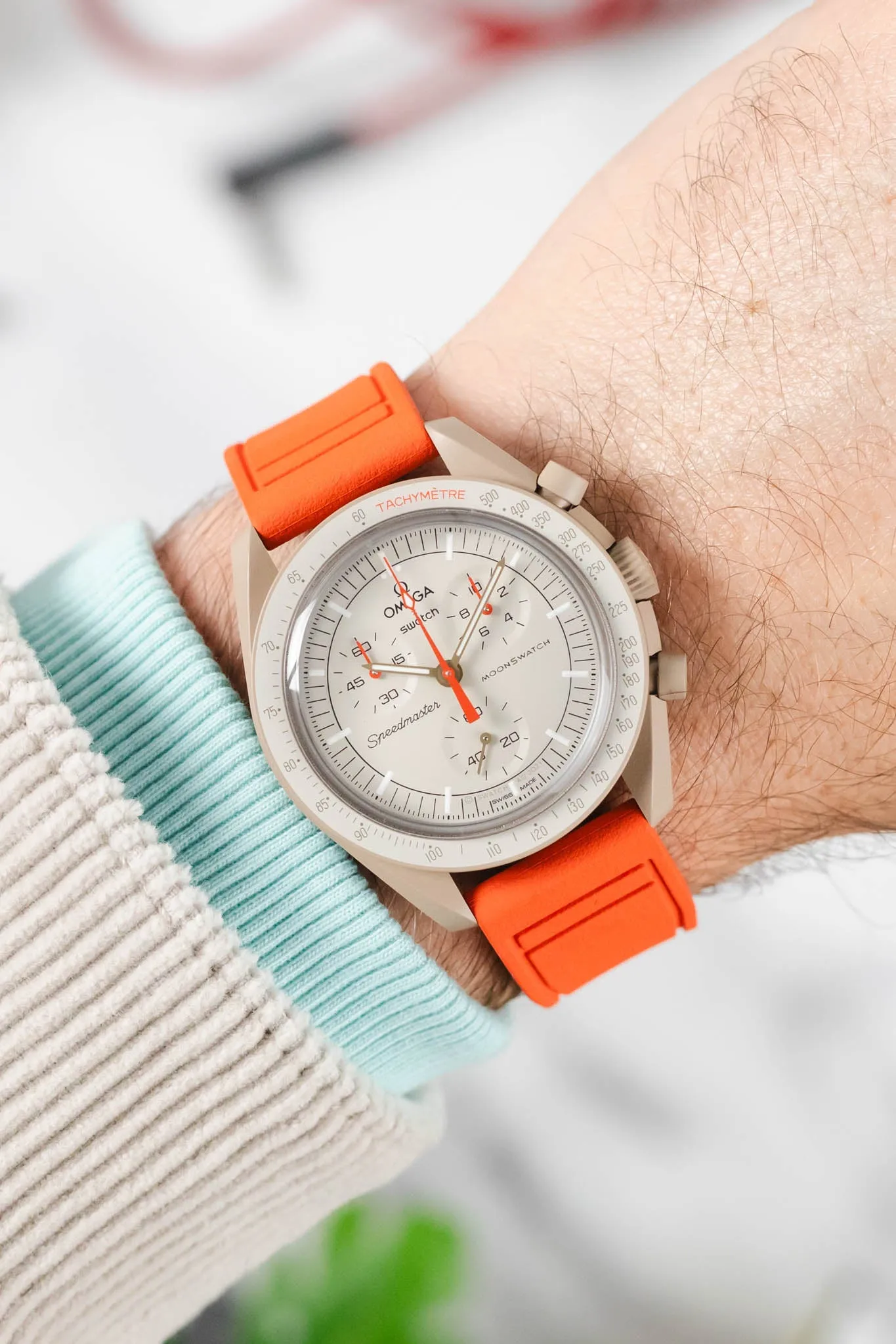 CRAFTER BLUE UX07 Orange FKM Rubber Watch Strap