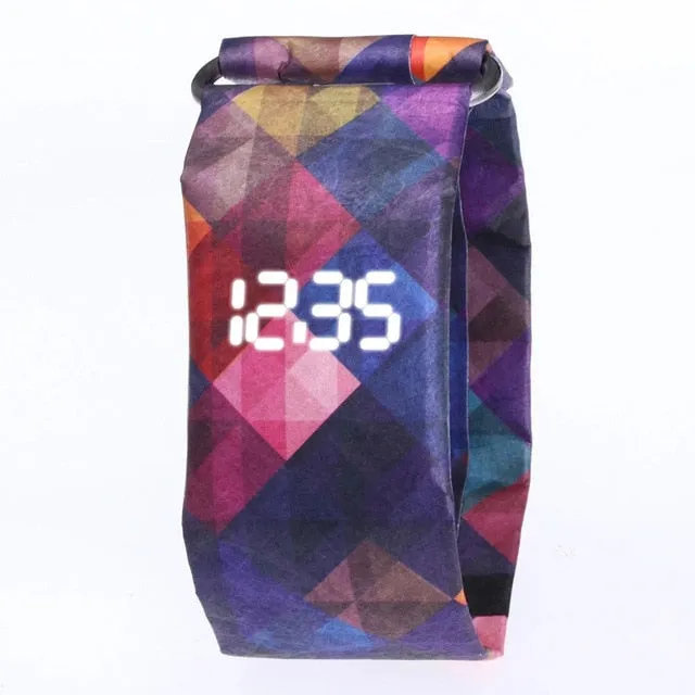 Creative Trend Paper Watch LED Digital Men Women Waterproof Strap Newspaper Student Sport Digital Watch Relogio Masculino Saat