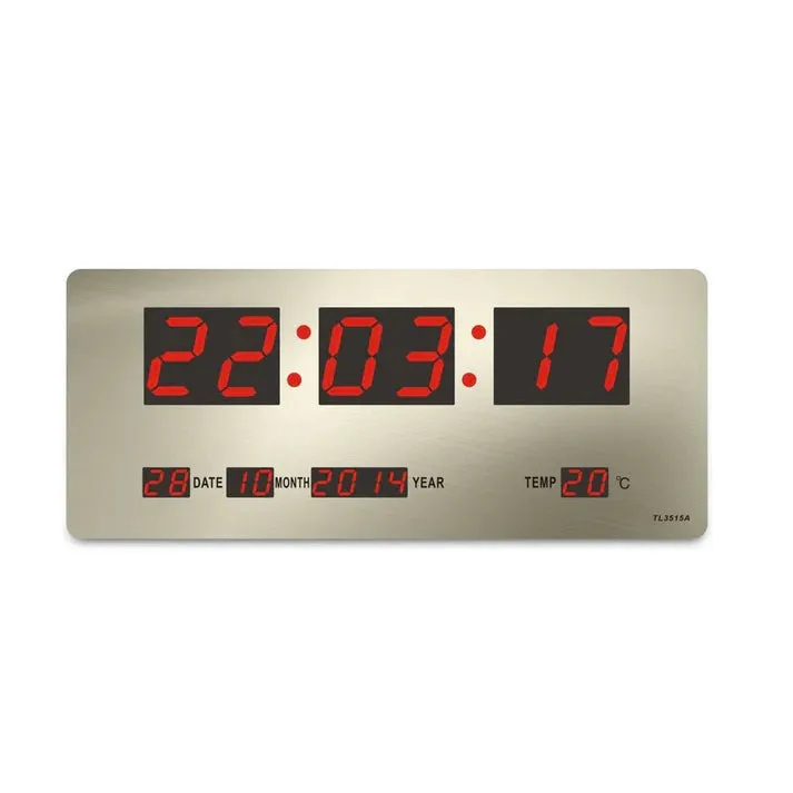 Crony TL-3515A Digital Clock Checkmate Bishop Mains Calendar Temp Wall Or Desk Clock, 36cm