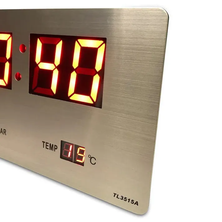 Crony TL-3515A Digital Clock Checkmate Bishop Mains Calendar Temp Wall Or Desk Clock, 36cm