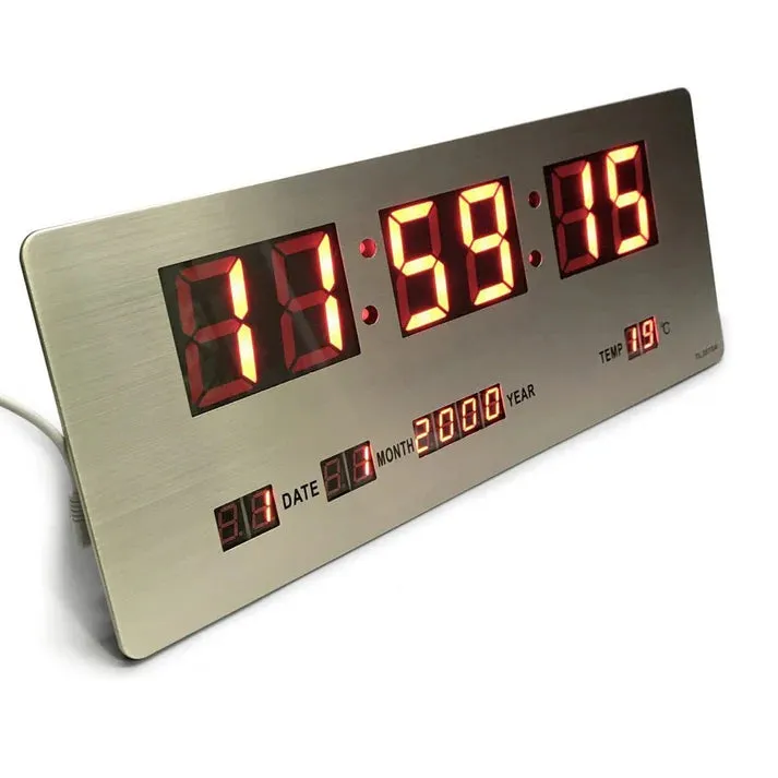 Crony TL-3515A Digital Clock Checkmate Bishop Mains Calendar Temp Wall Or Desk Clock, 36cm