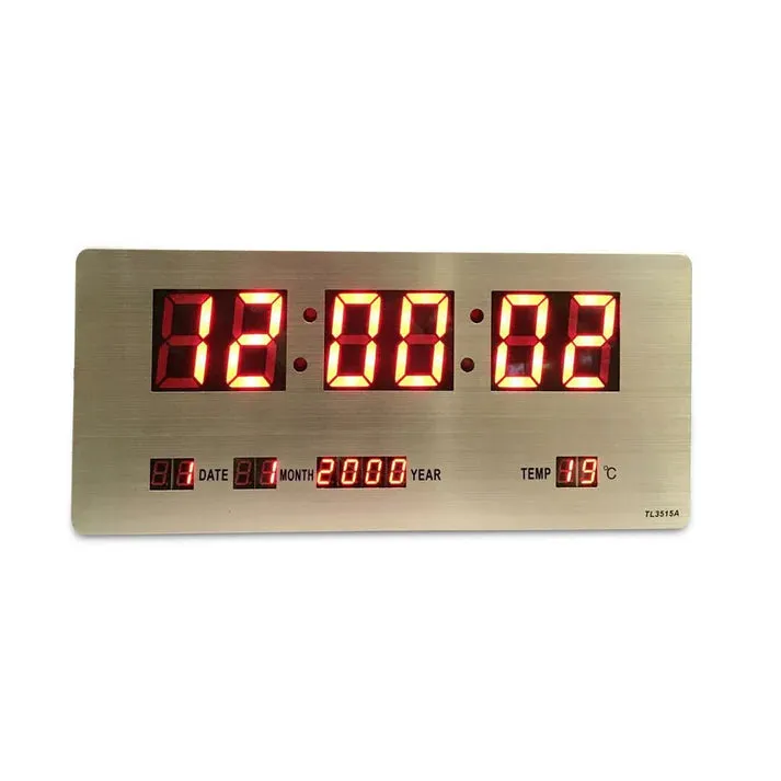 Crony TL-3515A Digital Clock Checkmate Bishop Mains Calendar Temp Wall Or Desk Clock, 36cm